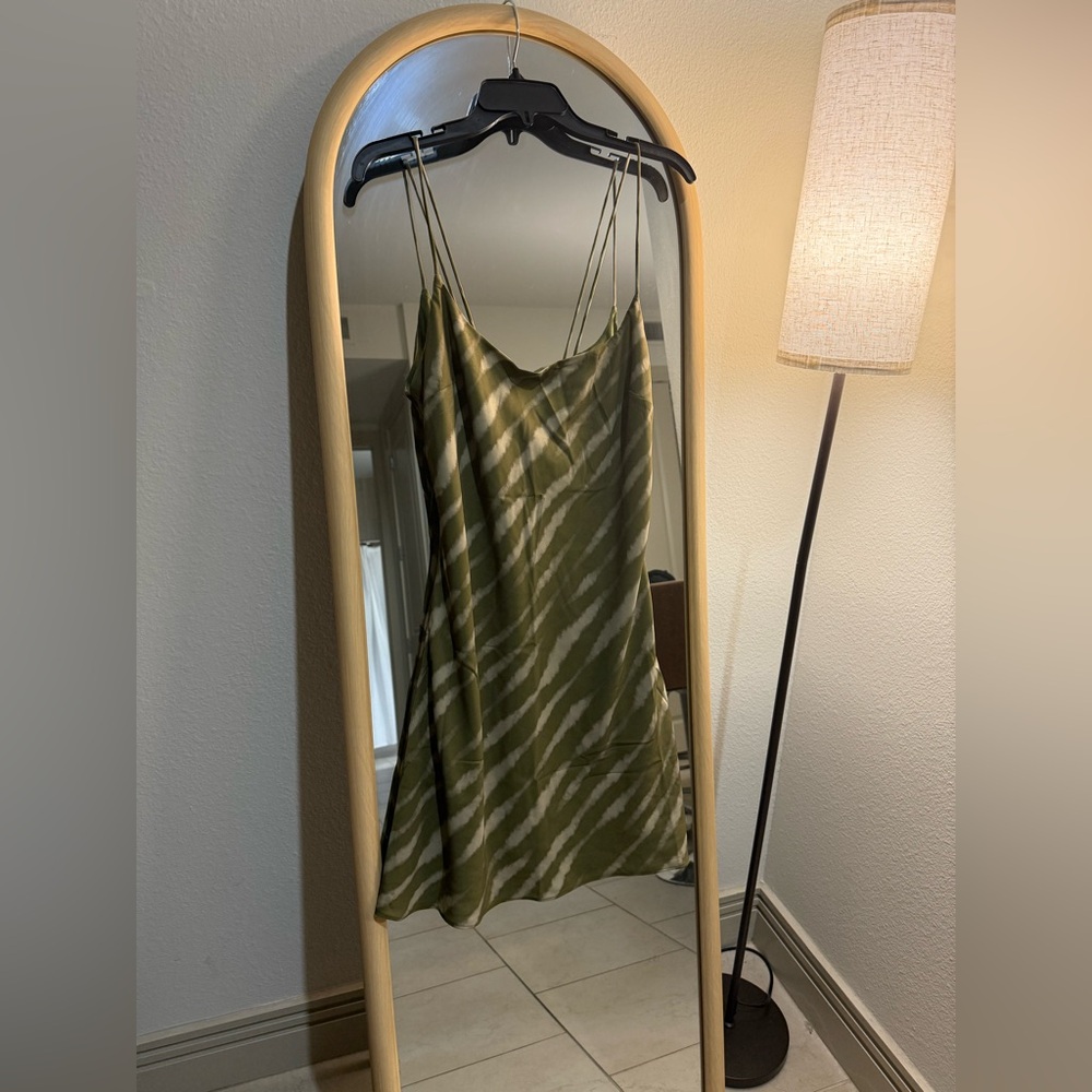 The Abercrombie and Fitch Julia Slip Mini Dress olive green